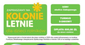 Kolonie dla dzieci rolników – wyjazd w góry z dofinansowaniem FSUSR