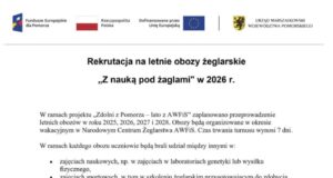 Rekrutacja na letnie obozy w ramach projektu „Zdolni z Pomorza – lato z AWFiS”