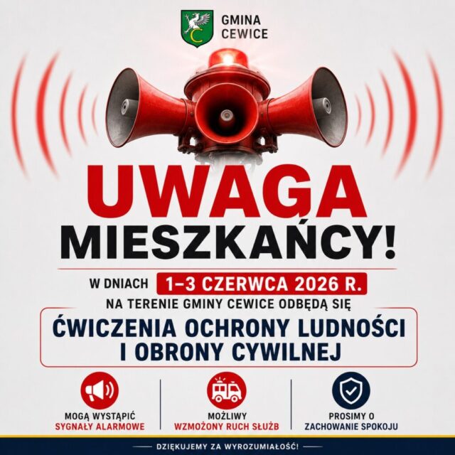 Komunikat dla mieszkańców Gminy Cewice.