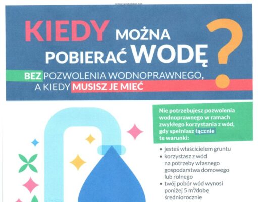 💧 Wody Polskie przypominają: sprawdź, ile wody możesz pobierać bez pozwolenia.