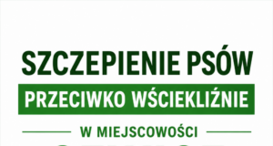 HARMONOGRAM SZCZEPIENIA PSÓW PRZECIWKO WŚCIEKLIŹNIE W MIEJSCOWOŚCI CEWICE – 16 MAJA 2026 R.